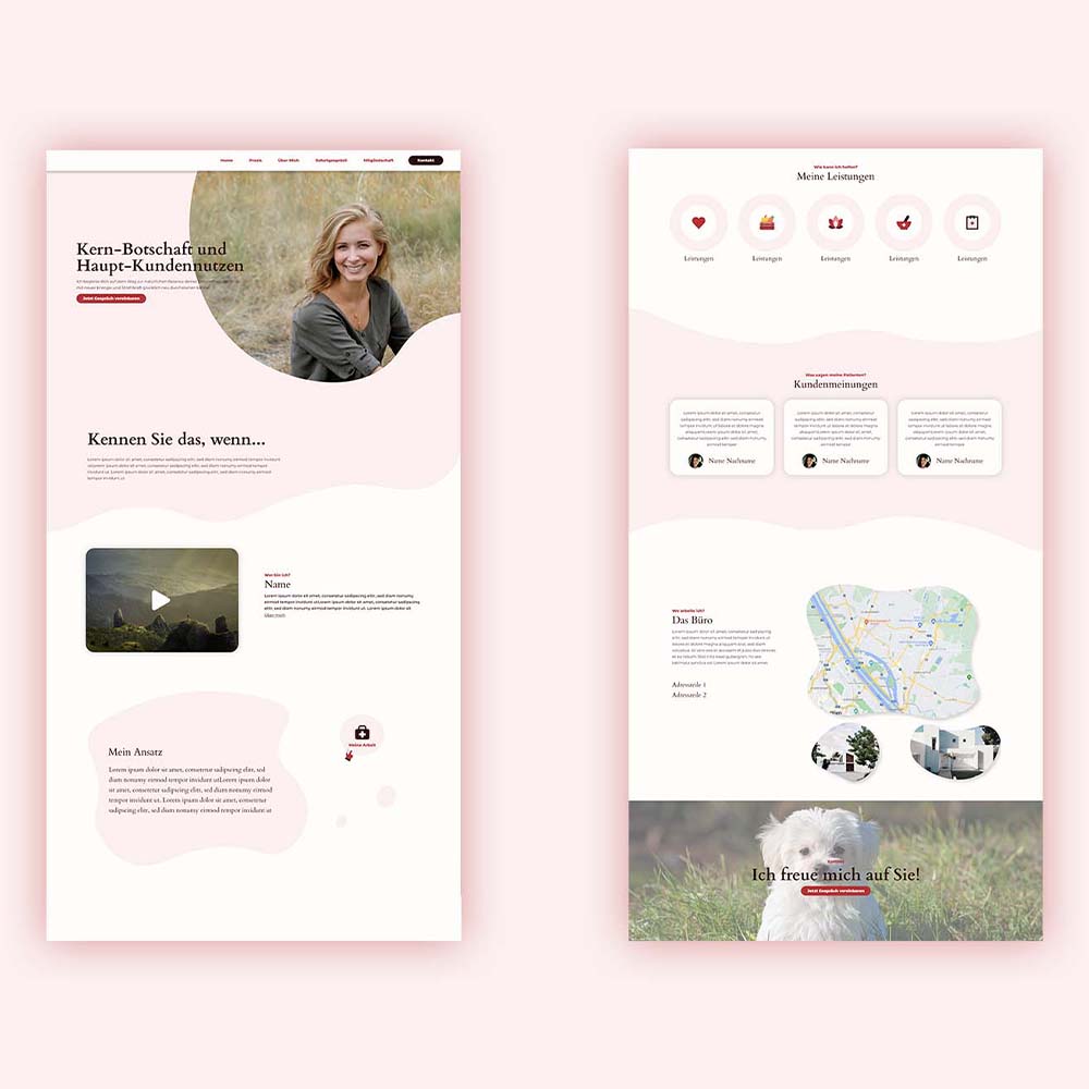 Mockup einer Website eines Musterprojekts